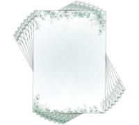 Letterhead Paper 8.5 x 11 - Decorative Stationery Paper for Printing & Writing - 6 Unique Designs - Inkjet & Laser Printer Friendly - Business, Office & Personal Use (50, Green Leaf)