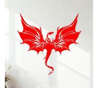 Lettering Decals Beautiful Dragon Wings Fantasy 35x36.3cm Wall beautification Red