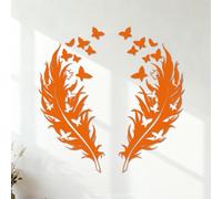 Lettering Decals Butterfly Feather Tribe 42x42.3cm Do not Damage the wall Surface Orange