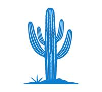 Lettering Decals Cactus Saguaro Silhouette 34x44.6cm Art Decoration Blue