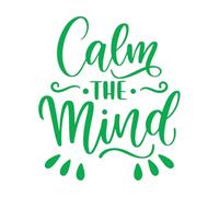 Lettering Decals Calm The Mind 34x39.4cm Store Decoration Green