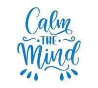 Lettering Decals Calm The Mind 51x59.1cm Multiple Size Options Blue