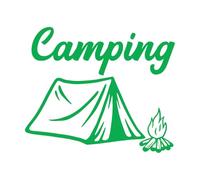 Lettering Decals Camp Hunting Hobby Tourism Travel Camping 34x40.5cm Personalized Customization Green