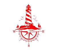 Lettering Decals Campervan Rv Caravan Lighthouse Wind Comb Compass Car SUV 34x46.6cm Multi Color Selection Red