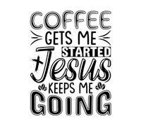 Lettering Decals Coffee Jesus 40x51.9cm Can Modify and add Information Black