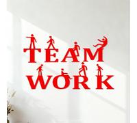 Lettering Decals Concept Teamwork Business Motivation 35x57.7cm Self Adhesive Red