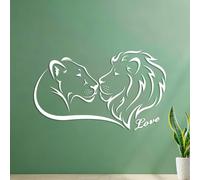 Lettering Decals Couple African Animals Lioness Leo Love 35x57.4cm Removable Without Leaving Glue White