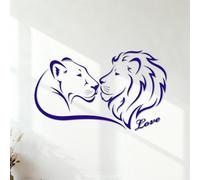 Lettering Decals Couple African Animals Lioness Leo Love 42x68.9cm Multiple Size Options DarkBlue