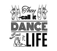 Lettering Decals Dancer Quote They Call It Dance I Call It Life Ballet Dancing School 54x62.3cm Removable Without Leaving Glue Large Black