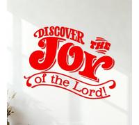 Lettering Decals Discover Joy Christian Love Bible Verses Home 35x44.1cm Glass Stickers Red