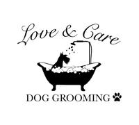 Lettering Decals Dog Grooming Love and Care Signboard Logo Pet Bath 36x48.1cm Can Modify and add Information Small Black