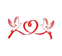 Lettering Decals Doves Bird Marriage Heart Love Romantic 28x56.2cm Do not Damage The Wall Surface Rosered