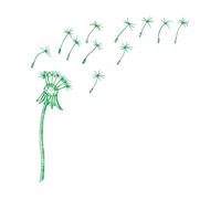 Lettering Decals Flying Dandelion Seeds Dandelion Blowing Silhouette Flying Blow Dandelion 67.2x70.4cm Self Adhesive Green
