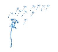 Lettering Decals Flying Dandelion Seeds Dandelion Blowing Silhouette Flying Blow Dandelion 67.2x70.4cm It Won't Fall Off Blue