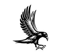 Lettering Decals Flying Raven Emblem Bird Silhouette ation 36x46.5cm Art Mural Painting Small Black
