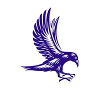 Lettering Decals Flying Raven Emblem Bird Silhouette ation 36x46.5cm Art Mural Painting Small DarkBlue