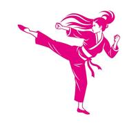 Lettering Decals Girl Practicing Taekwondo with Belt Isolated 42x42.4cm Personalized Customization Rosered