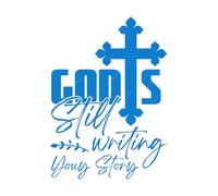 Lettering Decals god is Still Writing Your Story Boho Christian p 50.4x70.4cm Wall beautification Blue