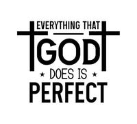 Lettering Decals god Typography Design 64x81.1cm It Won't Fall Off Black