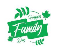 Lettering Decals Happy Canadian Family Day to Families 68x75.8cm Can Modify and add Information Green