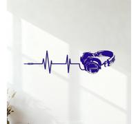 Lettering Decals Headphones Music DJ Die Cut Weatherproof Contour Headphones 36.4x142.7cm Multiple Size Options DarkBlue
