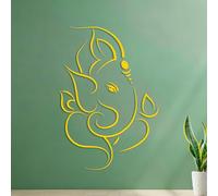 Lettering Decals Hinduism Hindu Abstract God Ganesha Elephant 54.6x79.2cm Self Adhesive Yellow