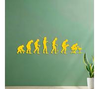 Lettering Decals Human Evolution History Quotes from Apes to Computer Geek Teenagers 28.6x100.7cm Multiple Size Options Yellow