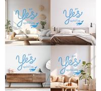 Lettering Decals Inspiring Quote Say Yes Adventure Sea Style 68x80.5cm Wall beautification Blue