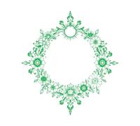 Lettering Decals Intricate Floral Diamond Frame Mandala 67.2x72.5cm Do not Damage The Wall Surface Green