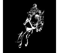 Lettering Decals Jockey Horse Equestrian Sports 32x49.5cm Self Adhesive Small White