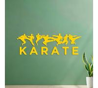 Lettering Decals Karate MMA Oriental Fighting Training Fights 51x154.4cm Do not Damage the wall Surface Yellow