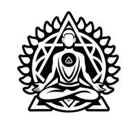 Lettering Decals Kundalini Yoga Symbol 42x42.8cm Window Decals Black
