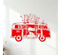 Lettering Decals Let's Go Surfing Van Car Vehicle Playroom Surfing Summer Beach Van Car 54.6x78.3cm Multi Color Selection Red