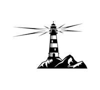 Lettering Decals Lighthouse Nautical Sailor Sea Ocean Style 32x50.9cm Do not Damage The Wall Surface S-Black