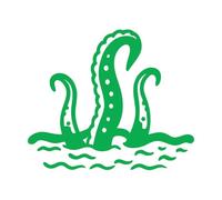 Lettering Decals Octopus Tentacles Rising from Ocean Waves 41x48.5cm Do not Damage The Wall Surface Green