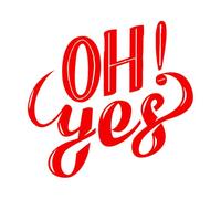 Lettering Decals oh yes Cool Retro Typography 54.6x57.7cm Multi Color Selection Red