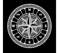 Lettering Decals Old Compass Vintage map Wind Rose Directions 54.6x54.6cm Easy Installation White