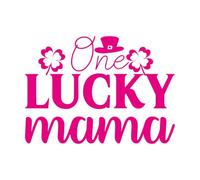 Lettering Decals one Lucky Mama 57.6x80cm It Won't Fall Off Rosered