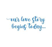 Lettering Decals Our Love Story Begins Today Lettering 48x127cm Can Modify and add Information Blue