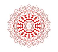 Lettering Decals Outline Mandala 42x42.6cm Do not Damage The Wall Surface Red