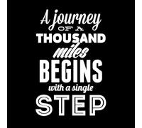 Lettering Decals Quotes Words A Journey of Thousand Miles Begins with Single 48x72.6cm Can Modify and add Information White