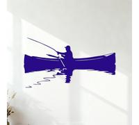 Lettering Decals Reflection of a Fisherman's Wooden Boat on the Water 54.6x100.6cm Multiple Size Options DarkBlue