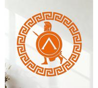 Lettering Decals Sparta Spartan Ancient Warrior Spear Shield 35x35cm Easy Installation Orange