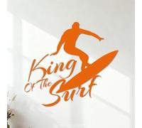 Lettering Decals Surf King Surfer Boy Extreme Water Sports Room 42x46.6cm It Won't Fall Off Orange