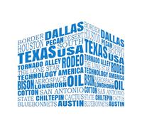 Lettering Decals Texas Words Cloud 68x85.3cm Multi Color Selection Blue