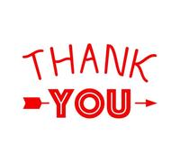 Lettering Decals Thank You Gratitude Feeling Emotions 47.6x85.7cm Art Mural Painting Red