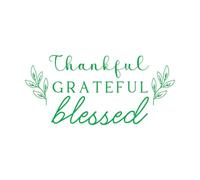 Lettering Decals Thankful Grateful Blessed Lettering 30x64.1cm Personalized Customization Green