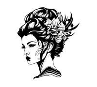 Lettering Decals The Japanese Geisha Symbol is a Traditional and Elegant 41x48cm Equipped with Transfer Film kit Black