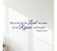 Lettering Decals This is The Day The Day The Lord has Made Let us Rejoice and be Glad in it. Psalm 118:24 27x86.8cm Art Mural Painting DarkBlue