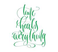 Lettering Decals time Heals Everything Hand Lettering Inscription 64x82.2cm Removable Without Leaving Glue Green